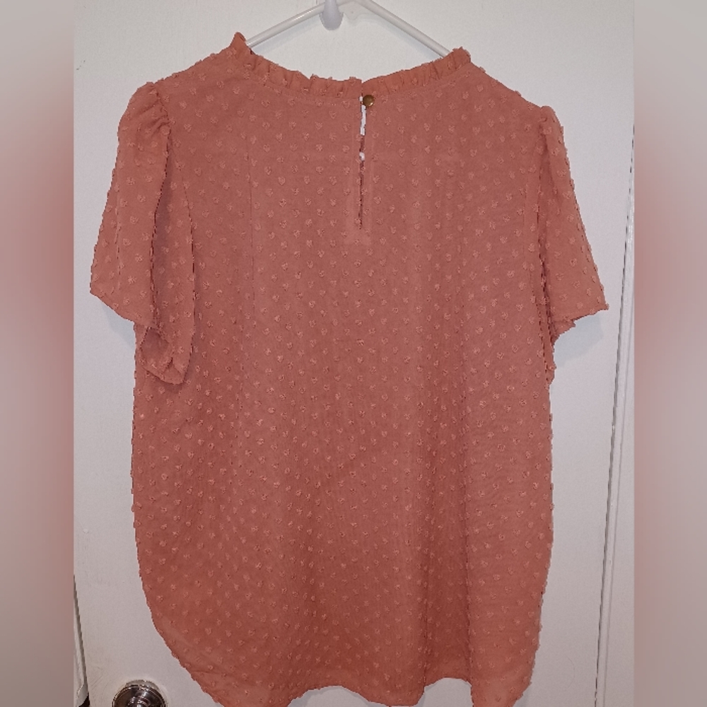 Loft large sleeveless women's shirt top blouse salmon color
